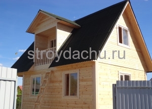 дом из бруса 4,5×7,5 м. с террасой и балконом "кукушка" (вид4)
