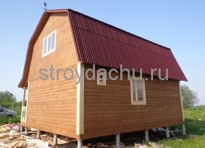 дом из бруса 6×8 м. крыша ломаная (вид10)