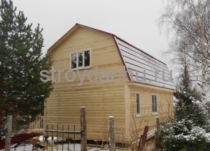 дом из бруса 6×8 м. крыша ломаная (вид6)