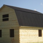 дом из бруса 6×8 м. крыша ломаная (вид2)
