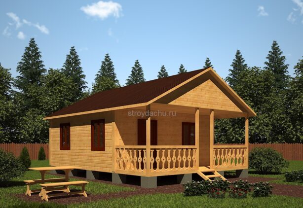 проект дачного дома 6 на 8 Ярослав, с террасой, одноэтажный проект дачного дома 6 на 8 Ярослав, с террасой, одноэтажный