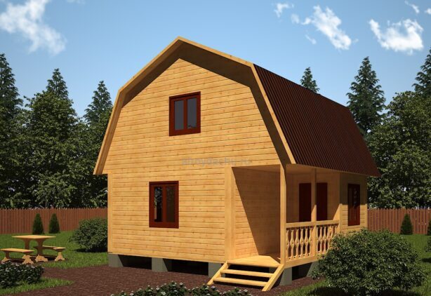 проект дома 6 на 6 "Илья" с ломаной крышей проект дома 6 на 6 "Илья" с ломаной крышей