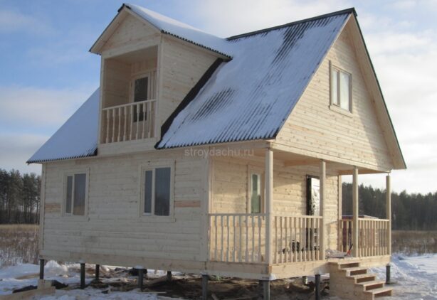 проект дачного дома 6 на 7,5 Захар, с мансардой проект дачного дома 6 на 7,5 Захар, с мансардой