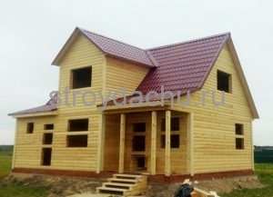 Сруб из бруса 7,5 на 10 проект Кузьма