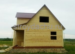 Сруб из бруса 7,5 на 10 по проекту Кузима