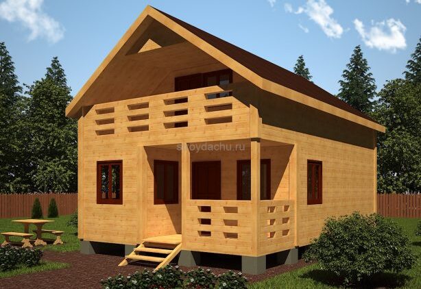 проект дома 6 на 9 "Лука" полтора этажа проект дома 6 на 9 Лука полтора этажа