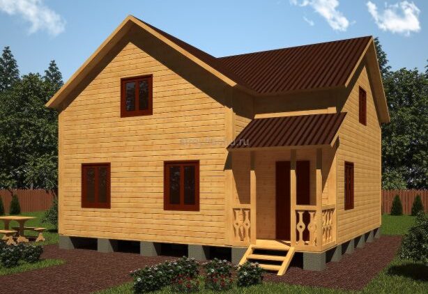 проект дома 8 на 8 м. "Николай" полтора этажа проект дома 8 на 8 м. "Николай" полтора этажа