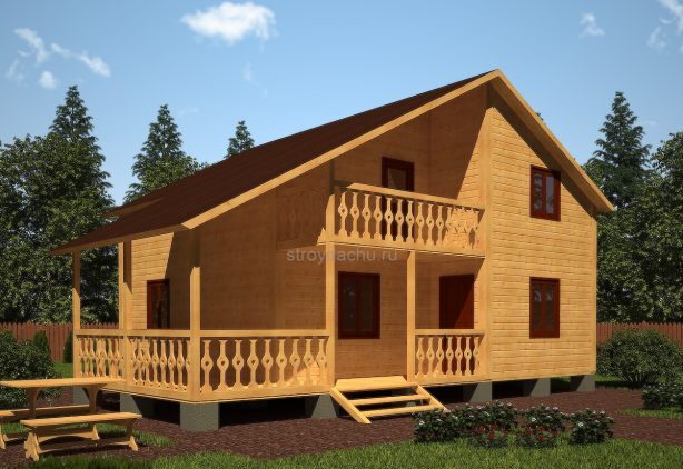проект дома из бруса 8 на 8 м с террасой "Ефрем" проект дома из бруса 8 на 8 м с террасой "Ефрем"