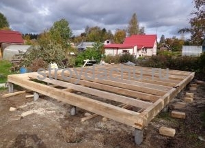 сруб из бруса 6 на 8 под усадку (вид1)