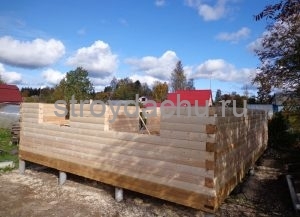 сруб из бруса 6 на 8 под усадку (вид3)