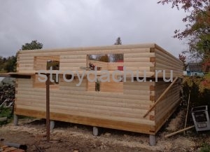 сруб из бруса 6 на 8 под усадку (вид4)