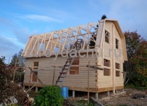 сруб из бруса 6 на 8 под усадку (вид6)