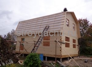 сруб из бруса 6 на 8 под усадку (вид7)