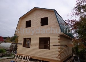 сруб из бруса 6 на 8 под усадку (вид11)