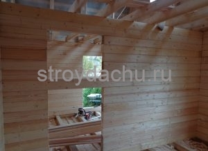 сруб из бруса 6 на 8 под усадку (вид13)