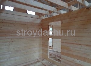 сруб из бруса 6 на 8 под усадку (вид14)