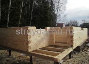 дом из бруса 6 на 10 м. под усадку (вид1)