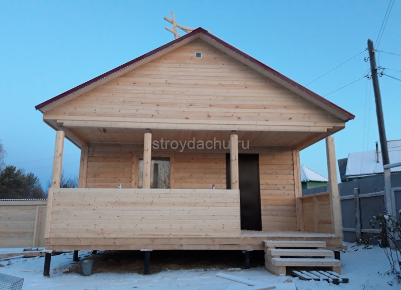 одноэтажный дом из бруса 6×8 по проекту Ярослав (вид2)