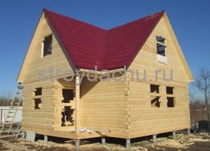 дом из бруса 8×7,5 по проекту Алексей (вид1)