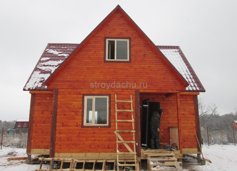 дом из бруса 8×7,5 по проекту Алексей (вид3)
