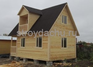 брусовой дом 4,5 на 7,5 по проекту Борис (вид3)