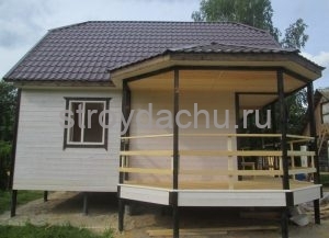 каркасный дом 6 на 6 с террасами (вид 5)