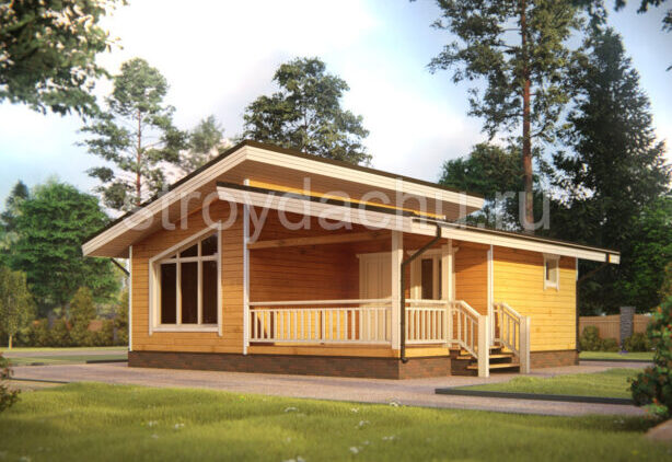 проект дома 8 на 8 м. "Федот" проект дома 8 на 8 Федот, одноэтажный с террасой