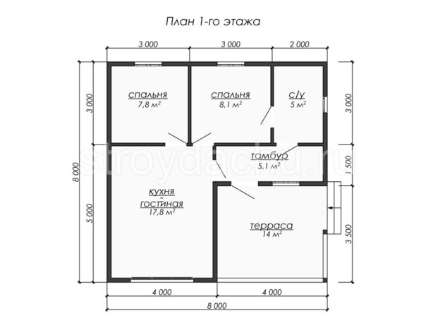 план дома 8 на 8 одноэтажный Федот