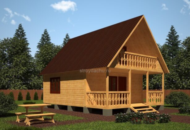 Проект дома 6 на 8 м. "Устин" проект дома с мансардой 6 на 8 Устин