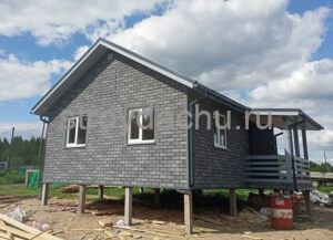 каркасный дом 6 на 8 фасад HAUBERK