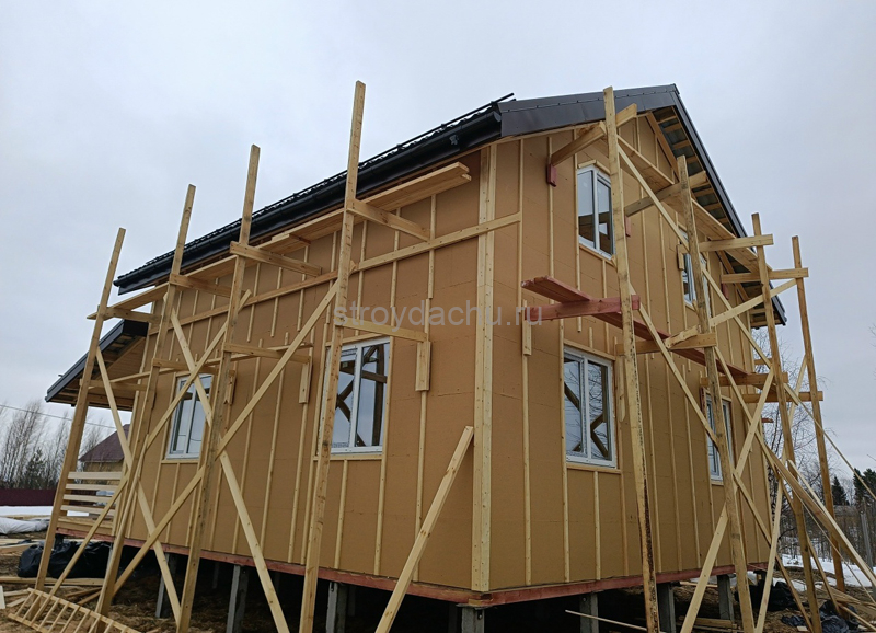 каркасный дом полтора этажа